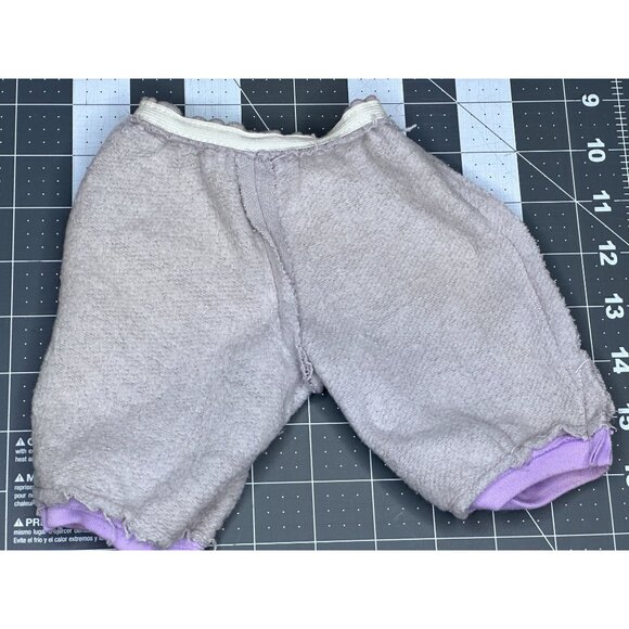 Cabbage Patch Kids Lil Jogger Kitty Jogging Suit Grey Purple Trim F6 Vtg 1980's - Picture 4 of 14
